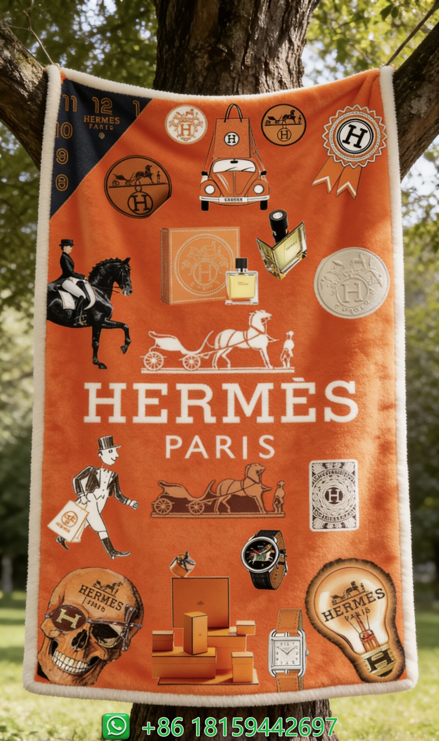 Hermes Throw Blankets